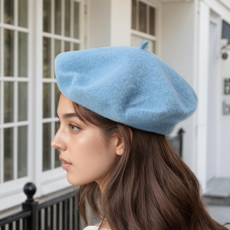 AURORAAEGIS French Beret Hats for Women - Classic Wool Beret Hats Soft Knit Winter Cloche for Daily Outfits - Image 4